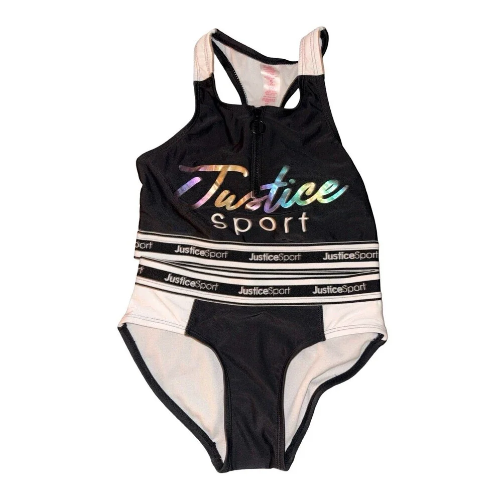 Justice Sport girls two piece swimsuit size 7-8